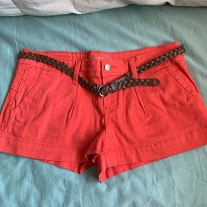 American Rag coral shorts with belt